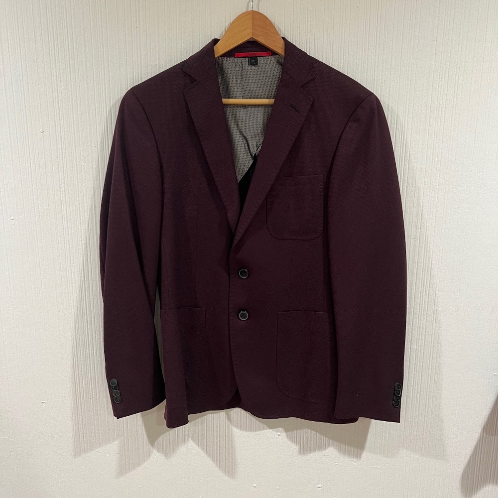 HUGO BOSS LIGHTWEIGHT PURPLE PATTERN BLAZER  36R
